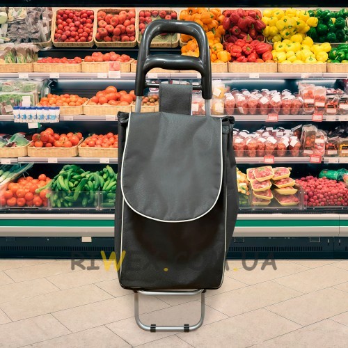 Портативна універсальна господарська сумка для продуктів на колесах Laundry 33 л Чорний (YAB)