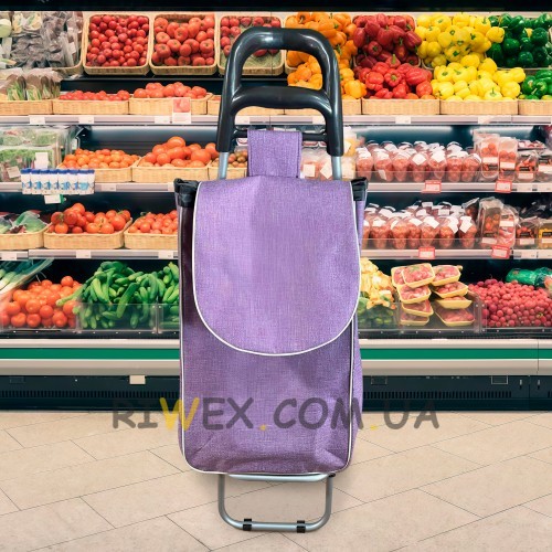Портативна універсальна господарська сумка для продуктів на колесах Laundry 33 л Фіолетовий (YAB)