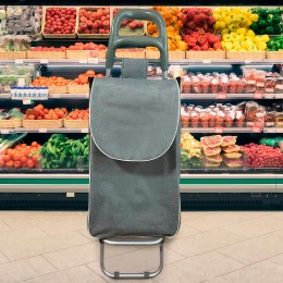Портативна універсальна господарська сумка для продуктів на колесах Laundry 33 л Сірий (YAB)