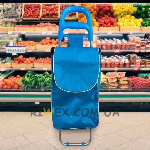 Портативна універсальна господарська сумка для продуктів на колесах Laundry 33 л Блакитний (YAB)