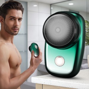 Бритва мініатюрна Brawless MINI 76-9/HX-709  бездротова, акумуляторна, USB-зарядка, Зелений градієнт (YAB)