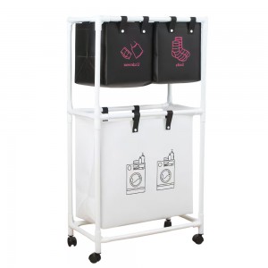 Двоярусний кошик для білизни Dirty Laundary 1036 на колесах, 95х55х25 см (AMN)