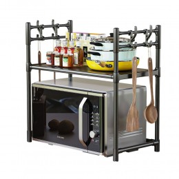 Двухярусная полка-стеллаж для микроволновки Microvave Rack AY-6621/1016 50*59,5*33 см, Черный (AMN)
