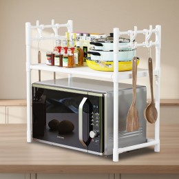 Двухярусная полка-стеллаж для микроволновки Microvave Rack AY-6621/1016 50*59,5*33 см, Белый (AMN)