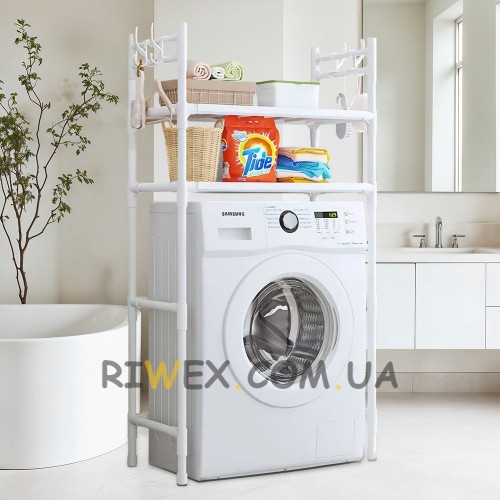 Полиця-стелаж  Washing Machine 1018 на 2 полиці 146,5*63,5*26 см, Білий (AMN) 