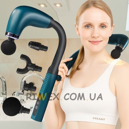 Аккумуляторный массажер для тела Deep Massage 1010 для глубокого расслабления мышц, Синий (AMN)