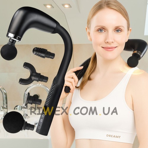 Аккумуляторный массажер для тела Deep Massage 1010 для глубокого расслабления мышц, Черный (AMN)