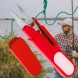 Ножницы рыболовные отрезные для шнура с крышкой Feima Красный