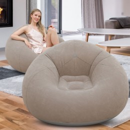 Надувное кресло-пуф Inflatable Sofa KR-11024, 110×110×85 см, до 150 кг, Серый (AMN)