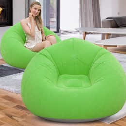 Надувное кресло-пуф Inflatable Sofa KR-11024, 110×110×85 см, до 150 кг, Зеленый (AMN)