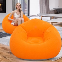 Надувное кресло-пуф Inflatable Sofa KR-11024, 110×110×85 см, до 150 кг, Оранжевый (AMN)