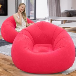 Надувное кресло-пуф Inflatable Sofa KR-11024, 110×110×85 см, до 150 кг, Малиновый (AMN)