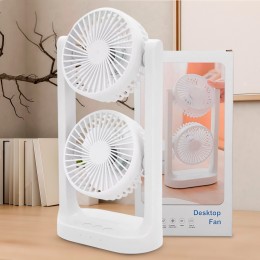 Портативный настольный Вентилятор, с 3 режимами работы + подсветка Desktop Fan 1014 5W Белый (AMN)