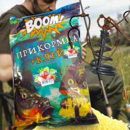 Підгодовування для риби прикормка BOOM клей 900г Полуниця