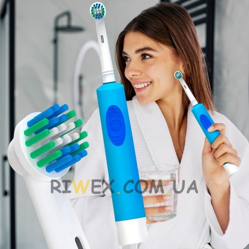 Портативная электрическая эффективная вращающаяся зубная щетка Rotary HL198A 3+ Голубой (AX)