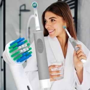 Портативная электрическая эффективная вращающаяся зубная щетка Rotary HL198A 3+ Серый (AX)