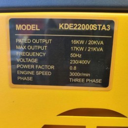 Дизельный трехфазный генератор на колесах с пультом и стартстопом Covax KDE22000STA3 17кВт 21KVA (ISML)