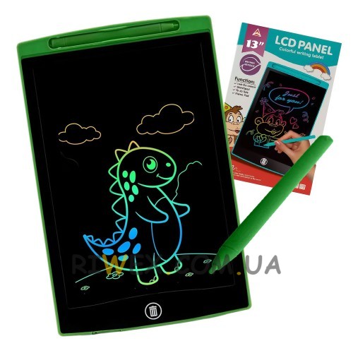 Планшет графический для рисования, заметок 1301 LCD Writing 13", Зеленый  (AX)