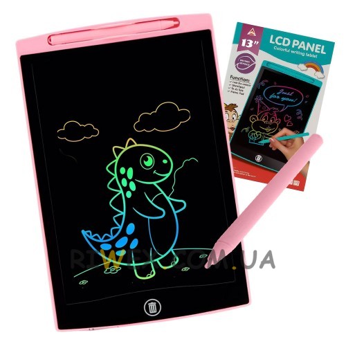 Планшет графический для рисования, заметок 1301 LCD Writing 13", Розовый  (AX)