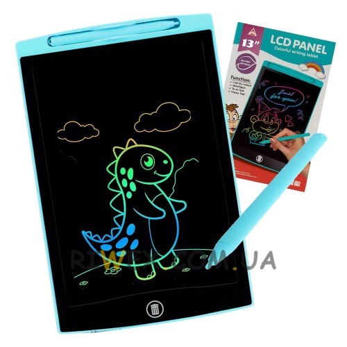 Планшет графический для рисования, заметок 1301 LCD Writing 13", Голубой  (AX)