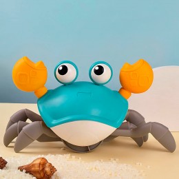 Детская развивающая интерактивная игрушка со звуковыми и световыми эффектами Краб QC-3Y (AX)