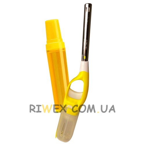 Бытовая мощная кухонная зажигалка с пьезоподжигом и баллончиком ICQ Lighter XHG8803 Желтый (AMN)