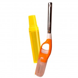 Бытовая мощная кухонная зажигалка с пьезоподжигом и баллончиком ICQ Lighter XHG8803 Оранжевый (AMN)