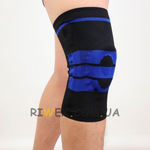 Еластичний бандаж-фіксатор для колінного суглоба Knee Support Чорно-синій L