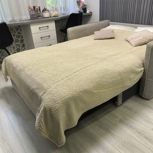 Двоспальний плед-покривало бавовна Lisa стільники «Затишок» 230*200 см Пісочний (ВОТ)