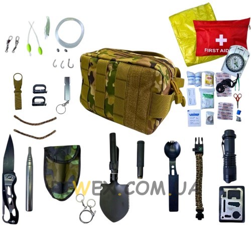 Набор инструментов 1929 для выживания в лесу, профессиональный туристический, 27 предметов (JS)
