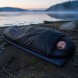 Зимний туристический спальный мешок для кемпинга с капюшоном и подушкой, синтепон 350 г/м², 215×80 см Черный (BR)