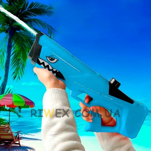Дитячий іграшковий акумуляторний водяний бластер Waterblaster Shark C2030 Синій