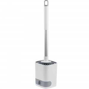 Пластиковий компактний підлоговий, настінний йоршик для унітазу з підставкою Білий (DRK)