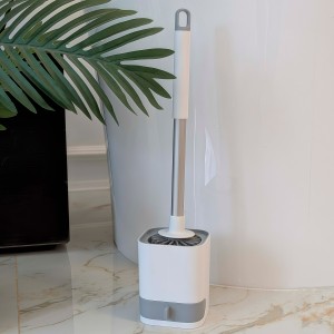 Пластиковий компактний підлоговий, настінний йоршик для унітазу з підставкою Білий (DRK)