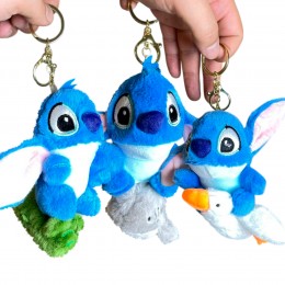 Детская интерактивная мягкая игрушка-брелок со встроенным механизмом Stitch летает 13 см. 8162 Синий (AX)