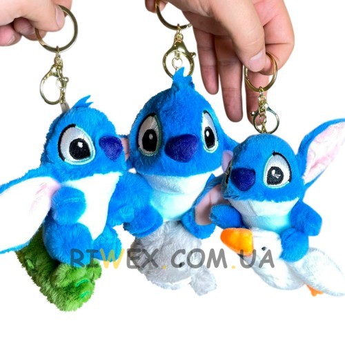 Детская интерактивная мягкая игрушка-брелок со встроенным механизмом Stitch летает 13 см. 8162 Синий (AX)