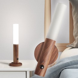 Беспроводная настенная  LED лампа Induction lamp 850 с датчиком движения, аккумуляторная, Темное дерево (205)