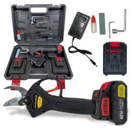 Секатор акумуляторний з 2 акумуляторами 12V у валізі Lithium Scissors, Чорний (AMN)