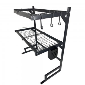Кухонна металева полиця-органайзер Kitchen Rack 75×65×33 см, встановлення на раковину (AMN)