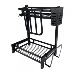 Кухонная металлическая полка-органайзер Kitchen Rack 39х32х21 см, установка на раковину (AMN)
