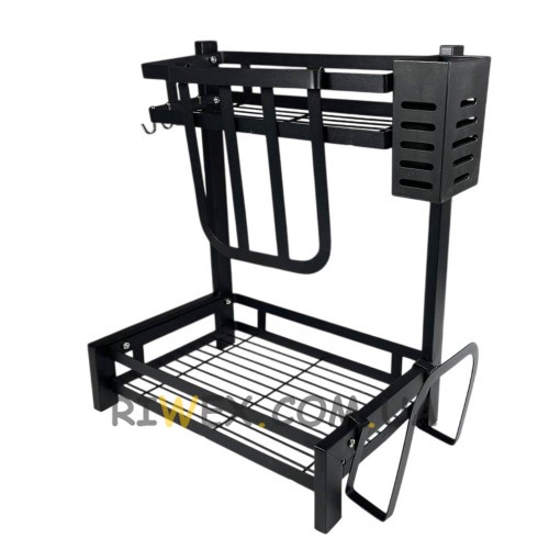 Кухонна металева полиця-органайзер Kitchen Rack 39х32х21см, встановлення на раковину (AMN)