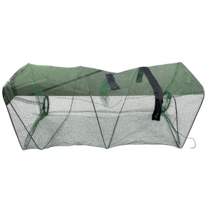 Складна нейлонова раколовка верша з кишенею для наживки "Тунель" на 2 входи 55*24*24 см (KR)