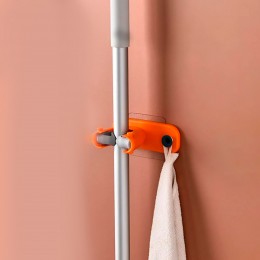 Компактный настенный универсальный держатель органайзер для швабр и щеток Оранжевый (205)