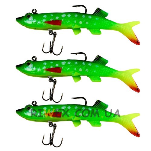 Універсальна силіконова маленька приманка Jaixing Soft Lures 22.3g, 12см, 3 шт, колір 031