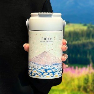 Стильний термо-кухоль у авто 0658 РЕТ пластик/метал 550мл., Lucky (1142)