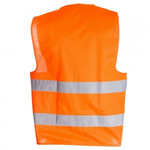 Жилет безпеки зі світловідбивними смугами високої видимості вага 60 г P-1212 Помаранчевий XL (JS)