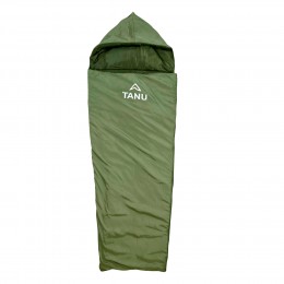 Термо-набір з одномісним спальним мішком з подушкою TANU -17С°, 350 г/м2, 215х80 см Олива (BR)