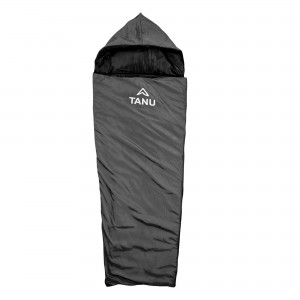 Термо-набор с одноместным спальным мешком с подушкой TANU -17С°, 350 г/м2, 215х80 см. Черный (BR)