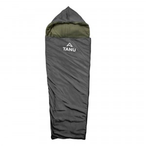 Термо-набір з одномісним спальним мішком з подушкою TANU, -25С°, 300 г/м2, 215*75 см Чорний (BR)