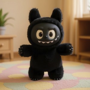 Коллекционная пушистая игрушка-сюрприз фигурка-брелок Labubu Лабубу Черный Коллекционная пушистая игрушка-сюрприз фигурка-брелок Labubu Лабубу Черный